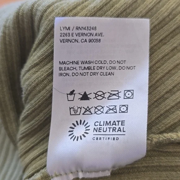 Reformation, Square Neck Ribbed Cropped Top, Sage Green, VGUC, Women's M - Picture 11 of 11